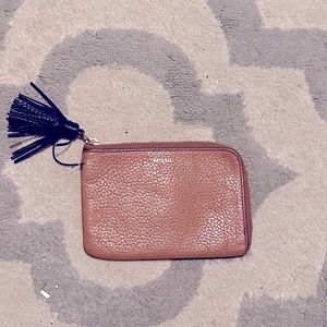 Fossil brown vegan leather wrist wallet